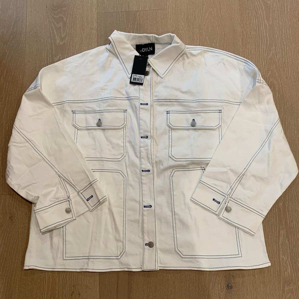 Revolve - By. Dyln white jean jacket size medium